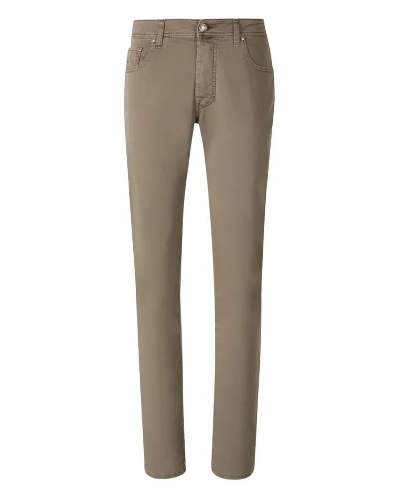 Jacob Cohën Hose mit Logo-Patch - Braun Braun