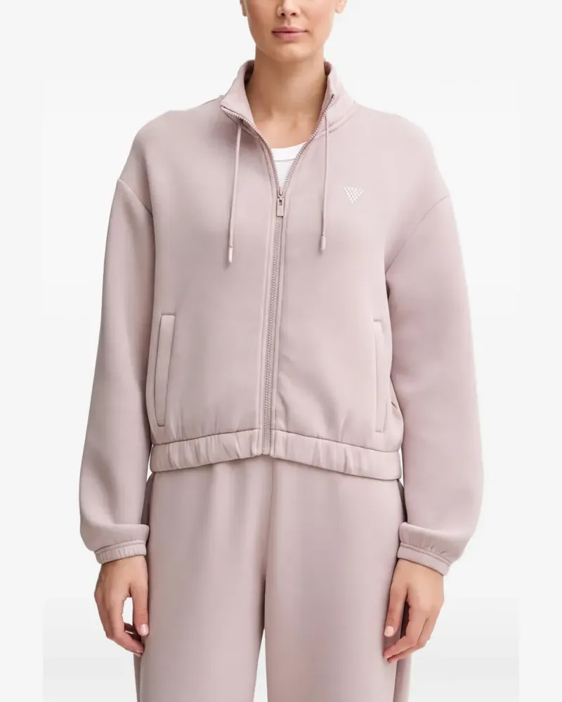 Guess rhinestone-embellished zip-up sweatshirt - Rosa Rosa