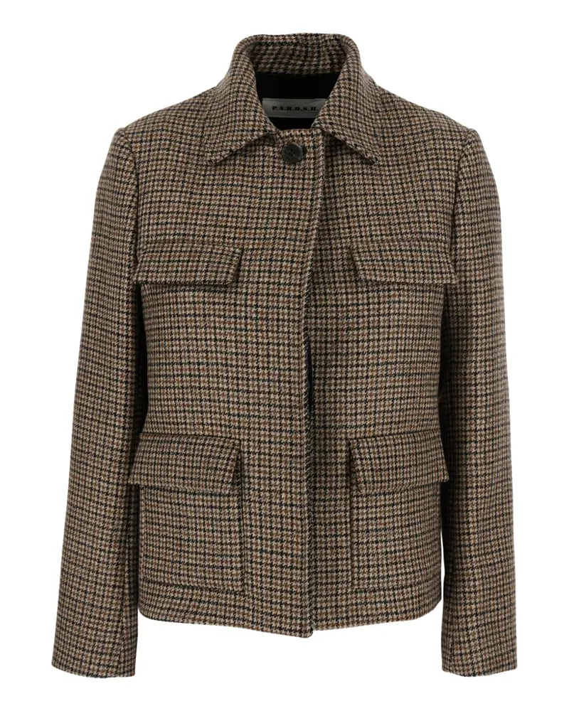 P.A.R.O.S.H. P.A.R.O H. Jacke mit Hahnentrittmuster - Braun Braun