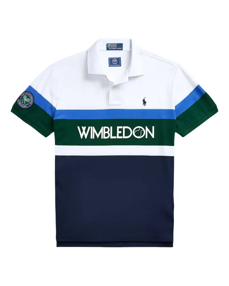 Ralph Lauren Wimbledon Poloshirt in Colour-Block-Optik - Weiß Weiß
