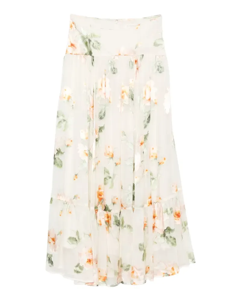 Zimmermann Carousel Maxirock mit Blumenprint - Weiß Weiß