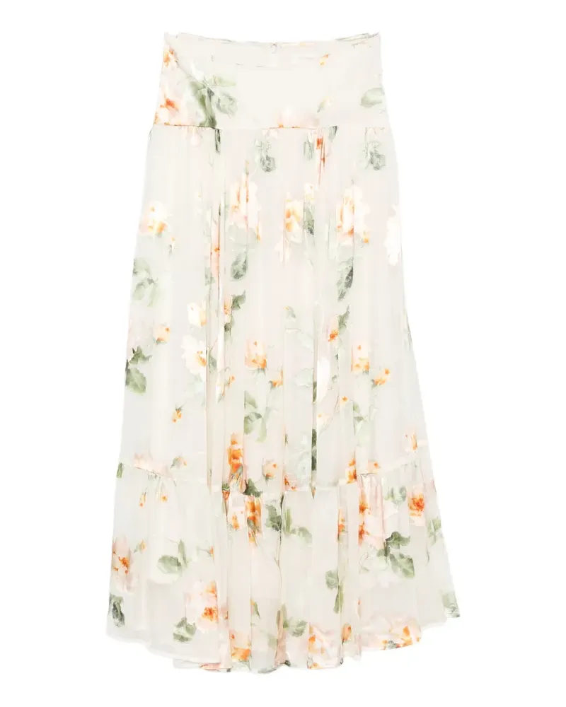 Zimmermann Carousel floral-print maxi skirt - Weiß Weiß