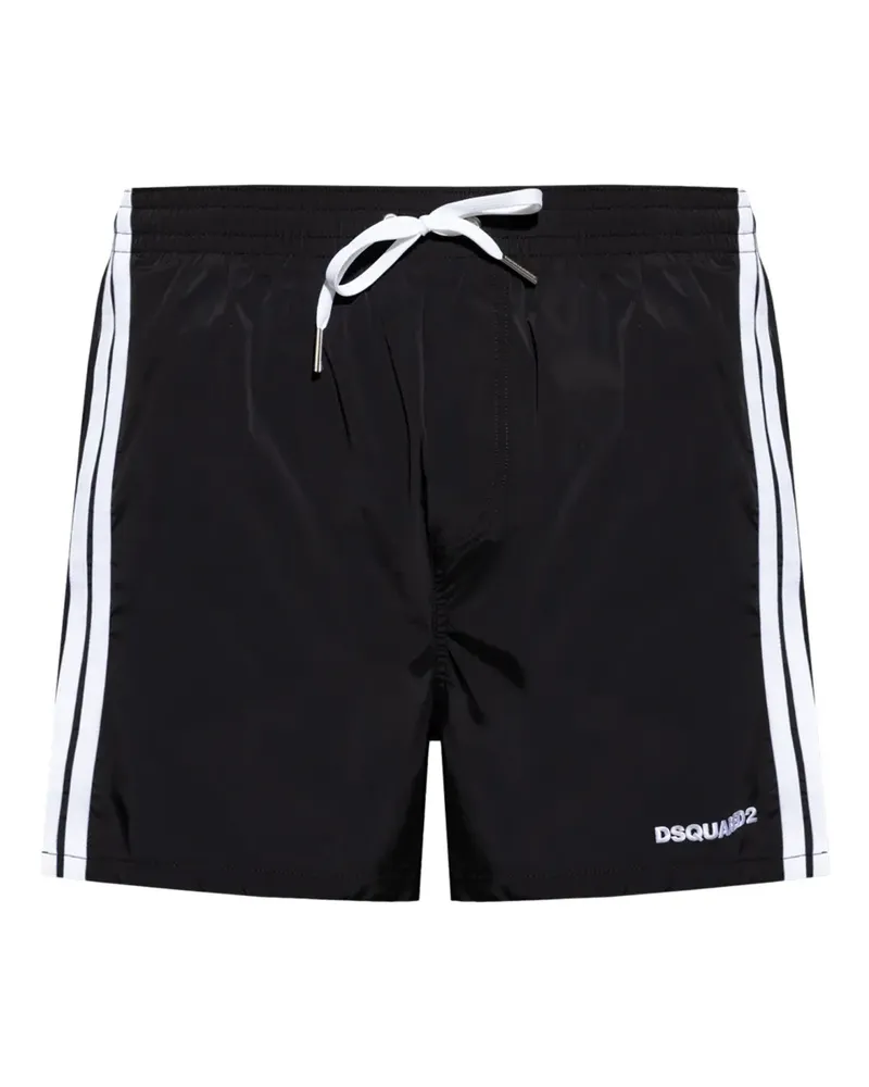 Dsquared2 Badeshorts mit Logo-Stickerei - Schwarz Schwarz