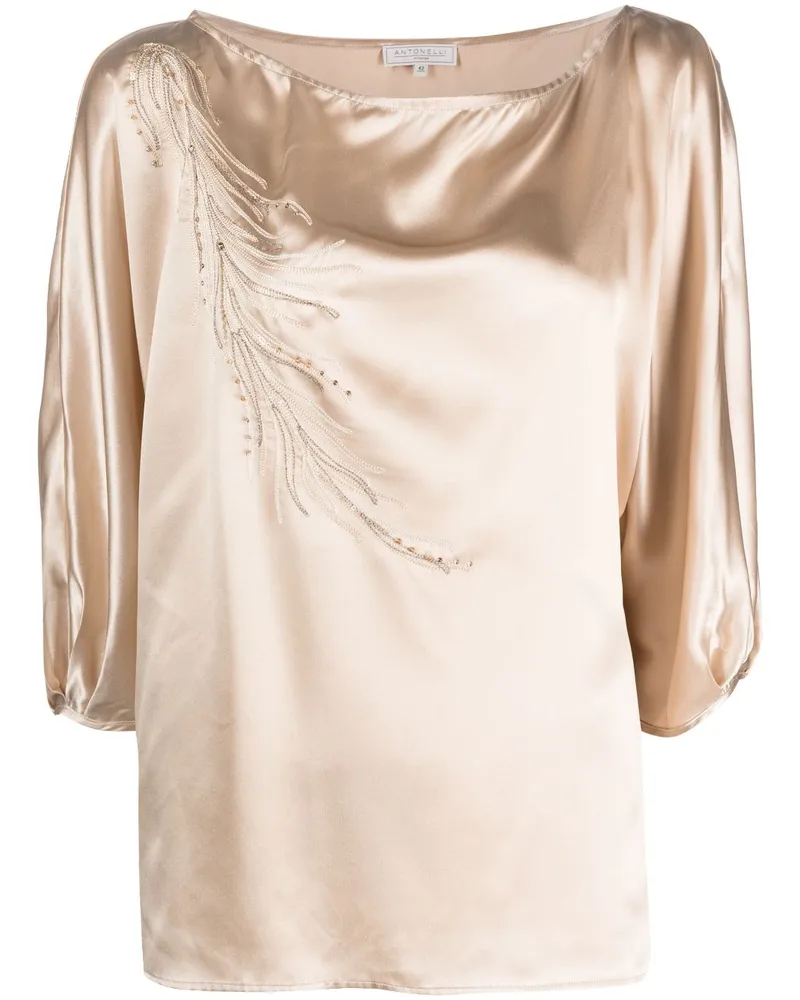 Antonelli Firenze Verzierte Bluse Nude