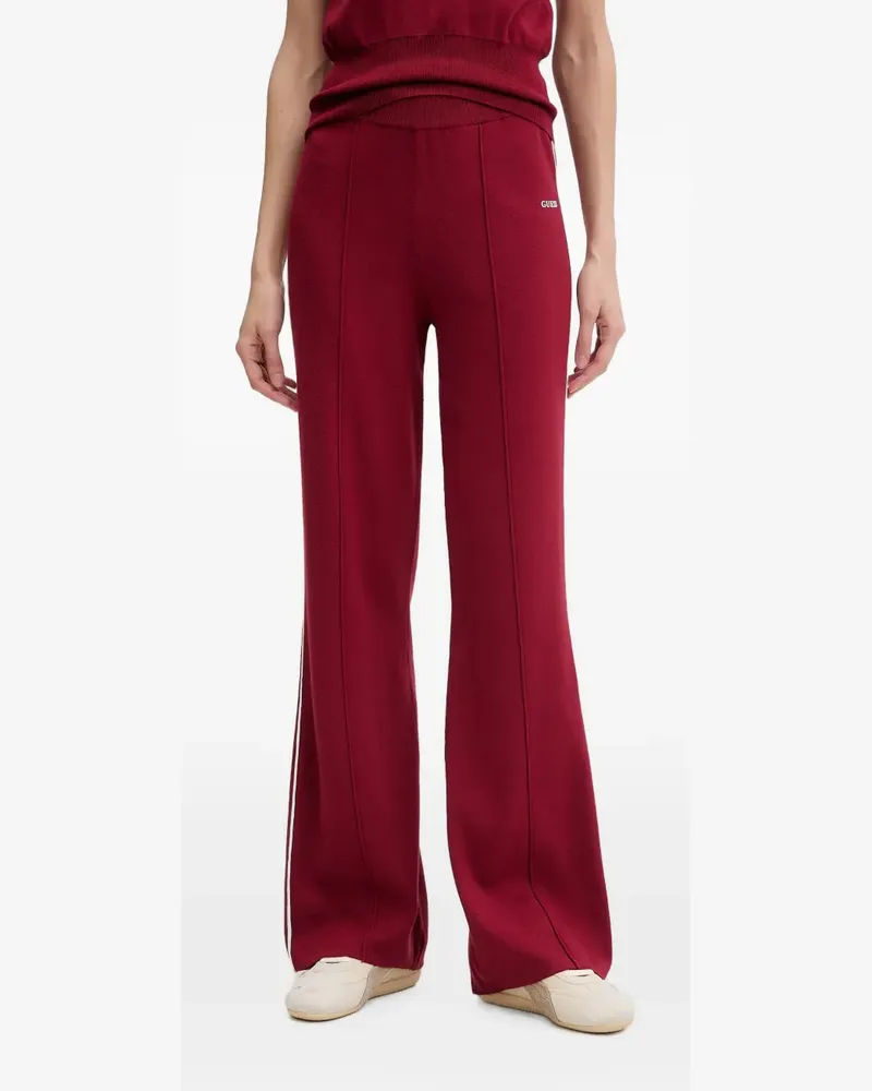 Guess Laurene side-stripe logo-embroidered track pants - Rot Rot
