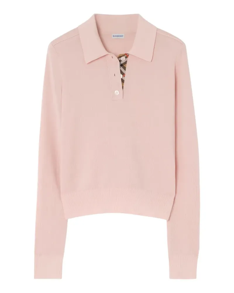 Burberry Langärmeliges Poloshirt - Rosa Rosa