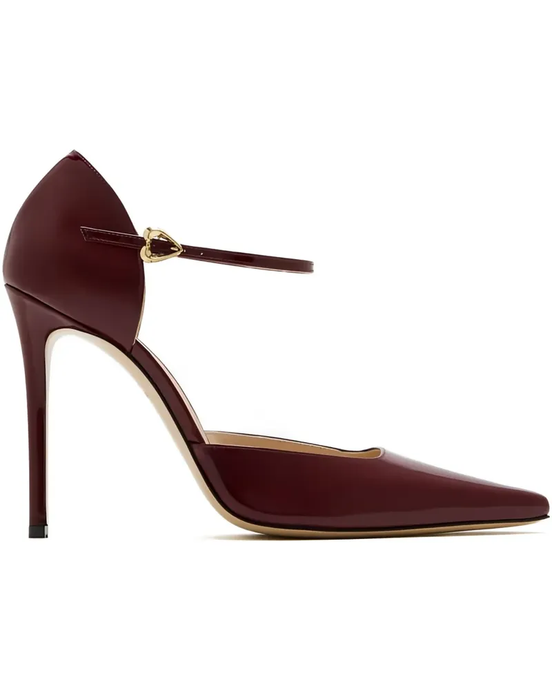 Andrea Wazen Spitze Demi Pumps mit Knöchelriemen 105mm - Rot Rot