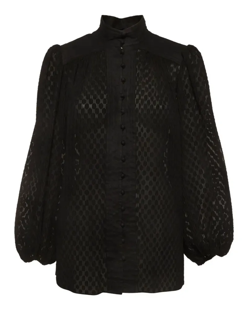 Zimmermann Bluse mit Puffärmeln - Schwarz Schwarz