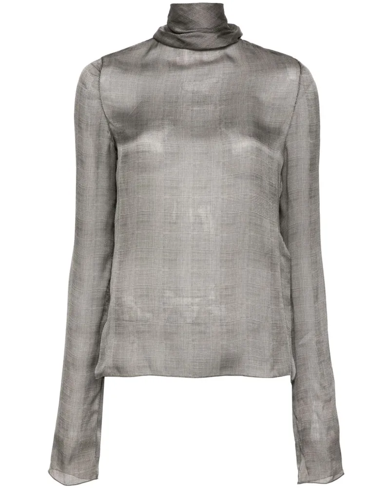 Saint Laurent Karierte Bluse - Nude Nude