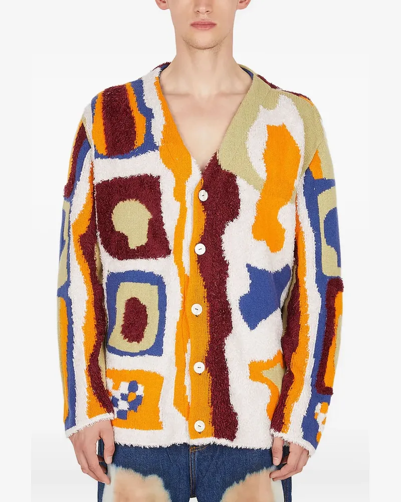 The Elder Statesman Cardigan mit abstraktem Muster - Mehrfarbig Mehrfarbig