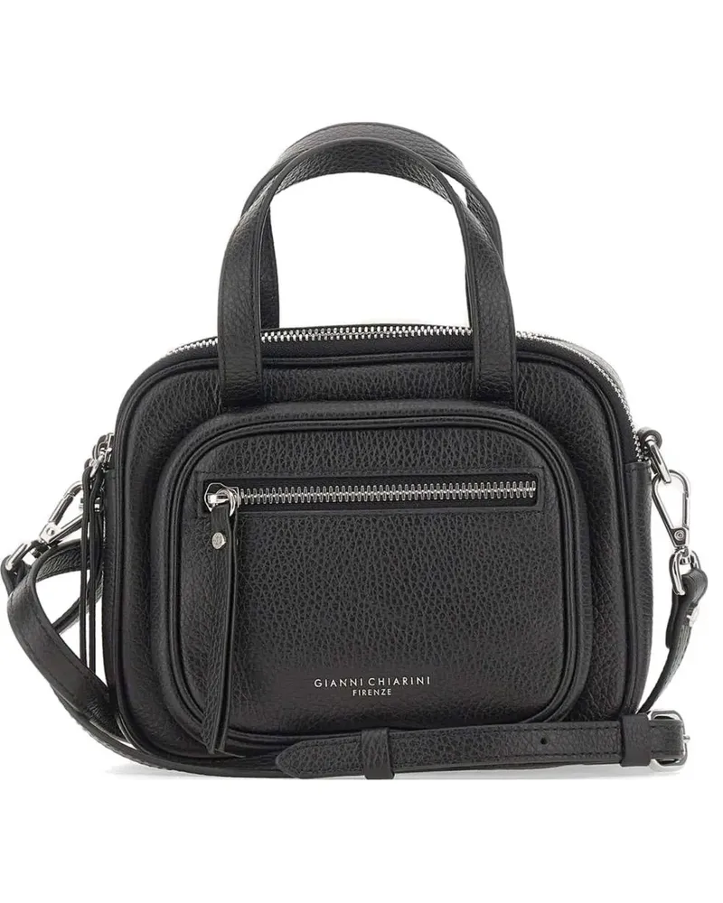 Gianni Chiarini Carré grained boxy leather mini bag - Schwarz Schwarz