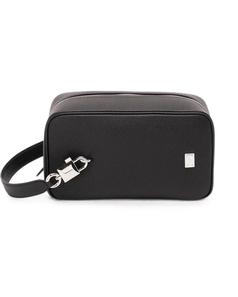 Dolce & Gabbana Lock logo-plaque leather tote bag - Schwarz Schwarz