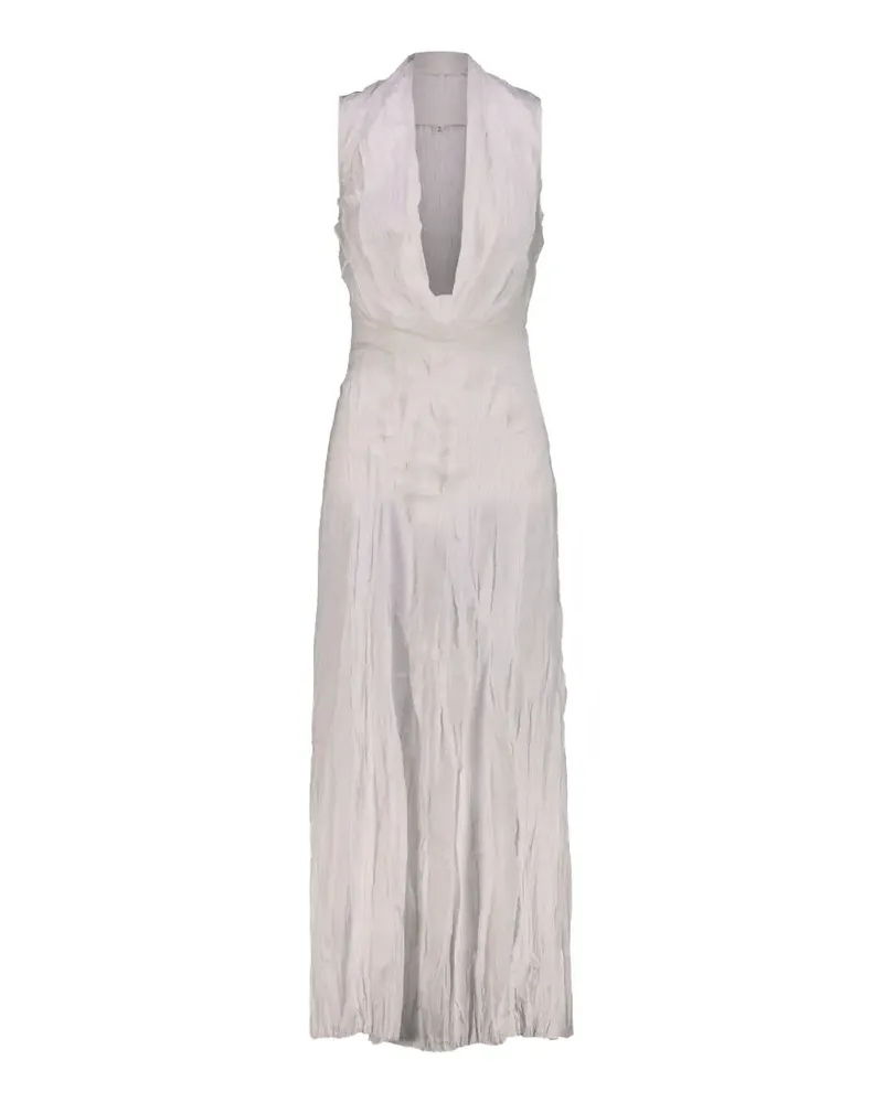 Maison Margiela cowl-neck crinkled maxi dress - Weiß Weiß