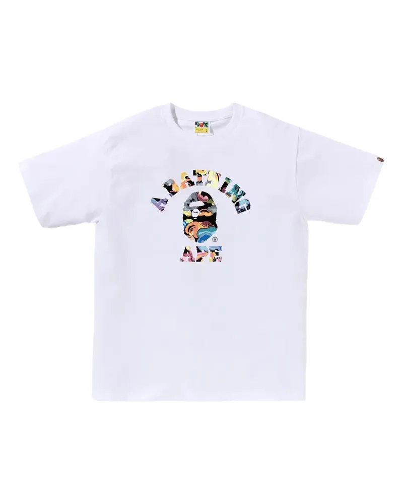 BAPE T-Shirt mit Logo - Weiß Weiß