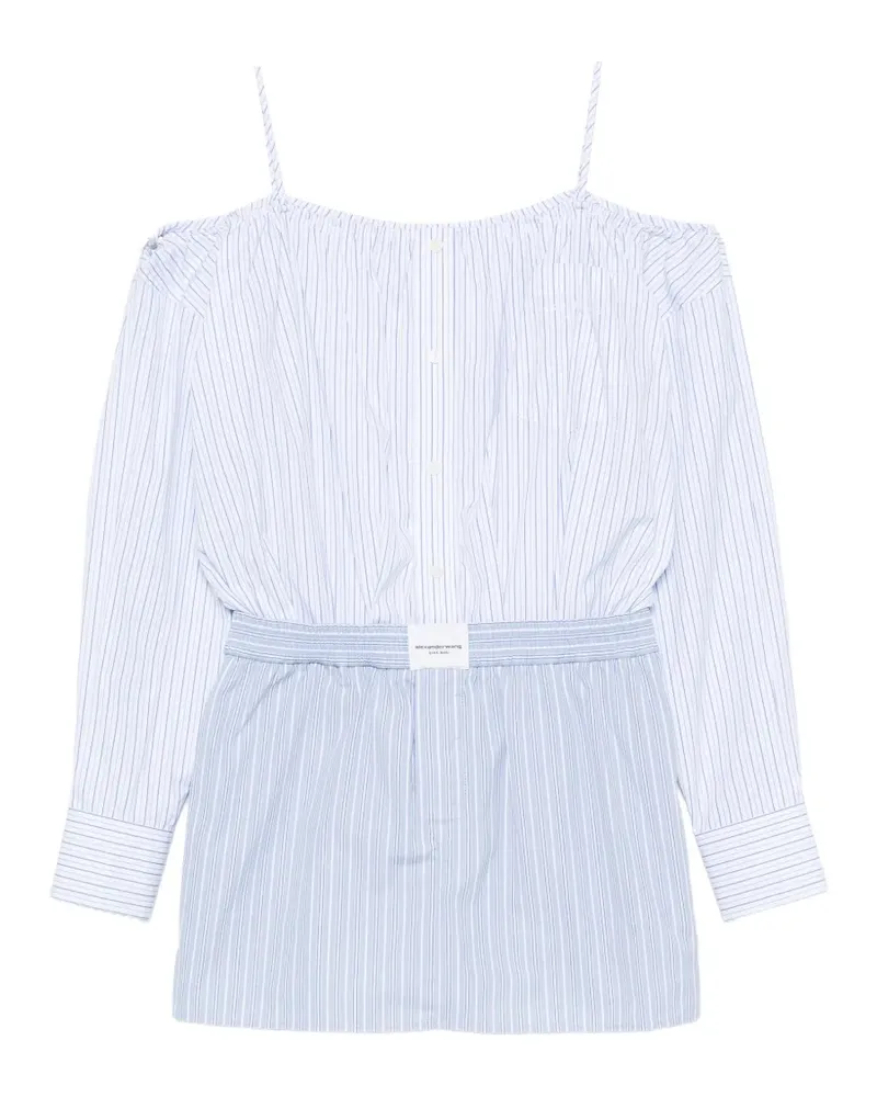 Alexander Wang Schulterfreies Kleid mit Streifen - Weiß Weiß