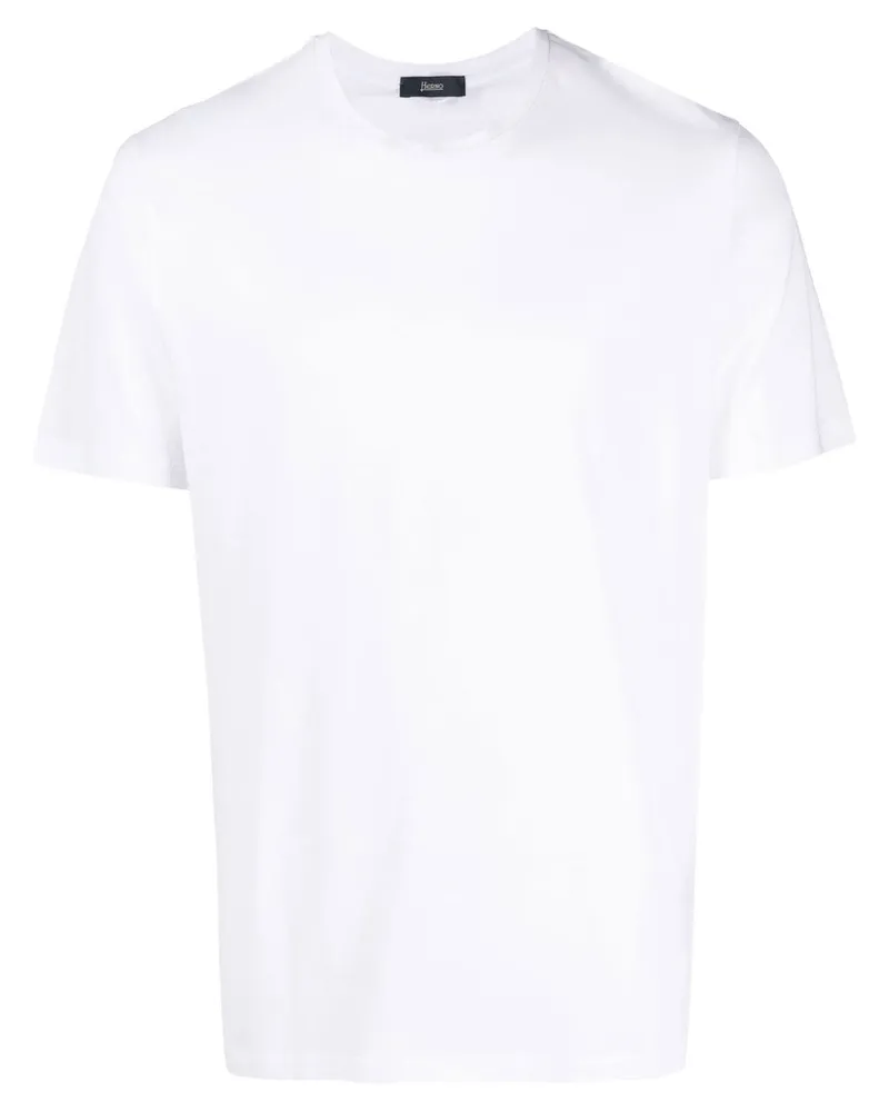 Herno T-Shirt mit Logo-Schild - Weiß Weiß