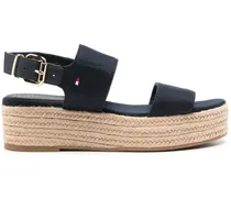 Canvas-Sandalen mit Plateau 55mm - Blau