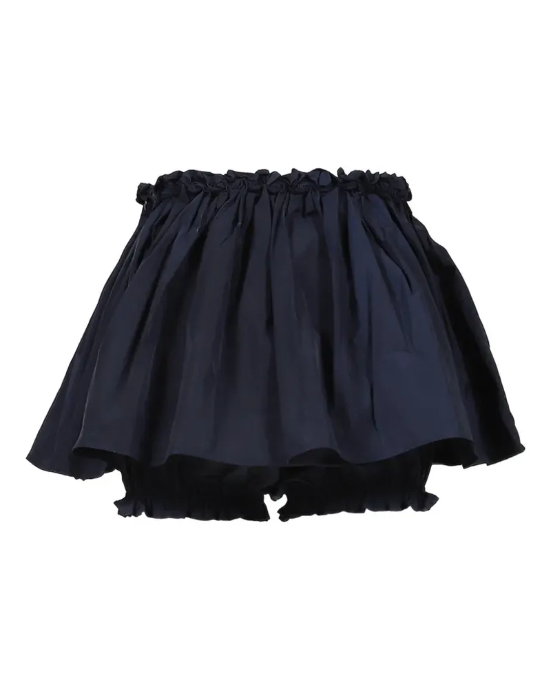 SHUSHU/TONG Handgenähter Minirock mit floraler Taille - Blau Blau