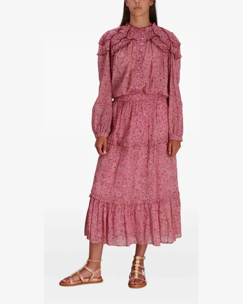 Isabel Marant Langer Rock mit Rüschen - Rosa Rosa
