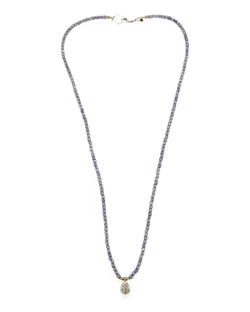 Madison faceted-beaded charm necklace - Violett Violett