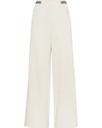 Brunello Cucinelli Weite Hose mit Monili-Kette Nude