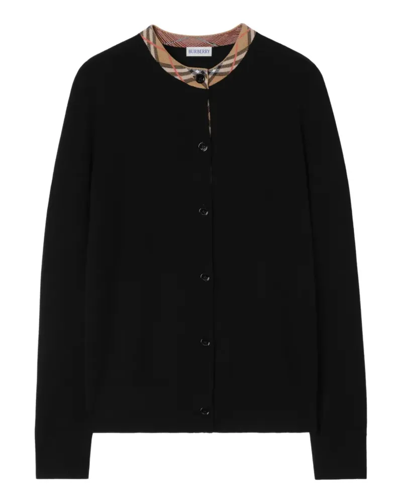 Burberry Cardigan mit Check-Besatz - Schwarz Schwarz