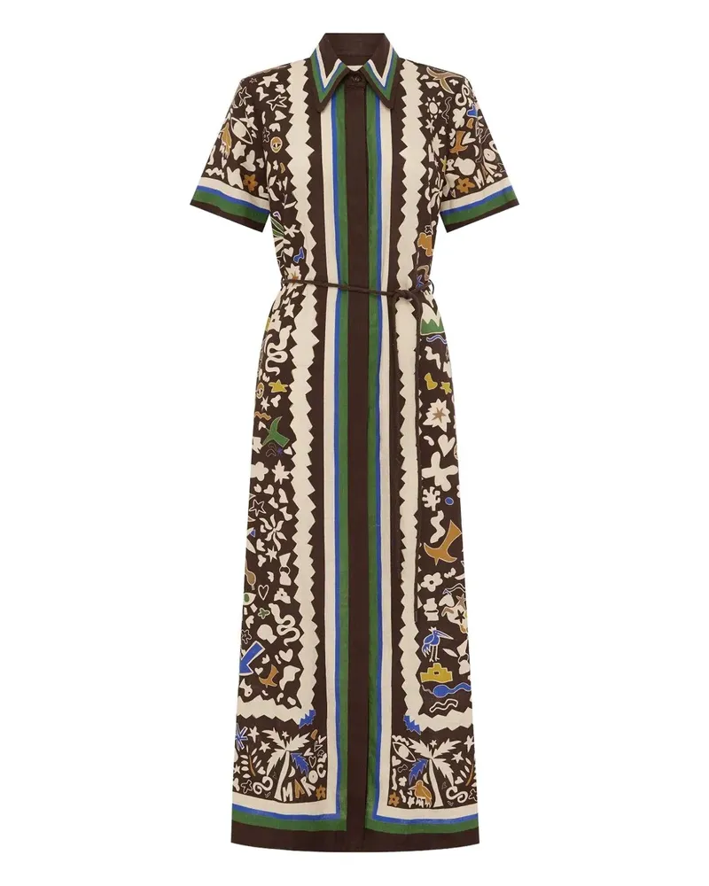 ALEMAIS Hemdkleid mit Print - Braun Braun