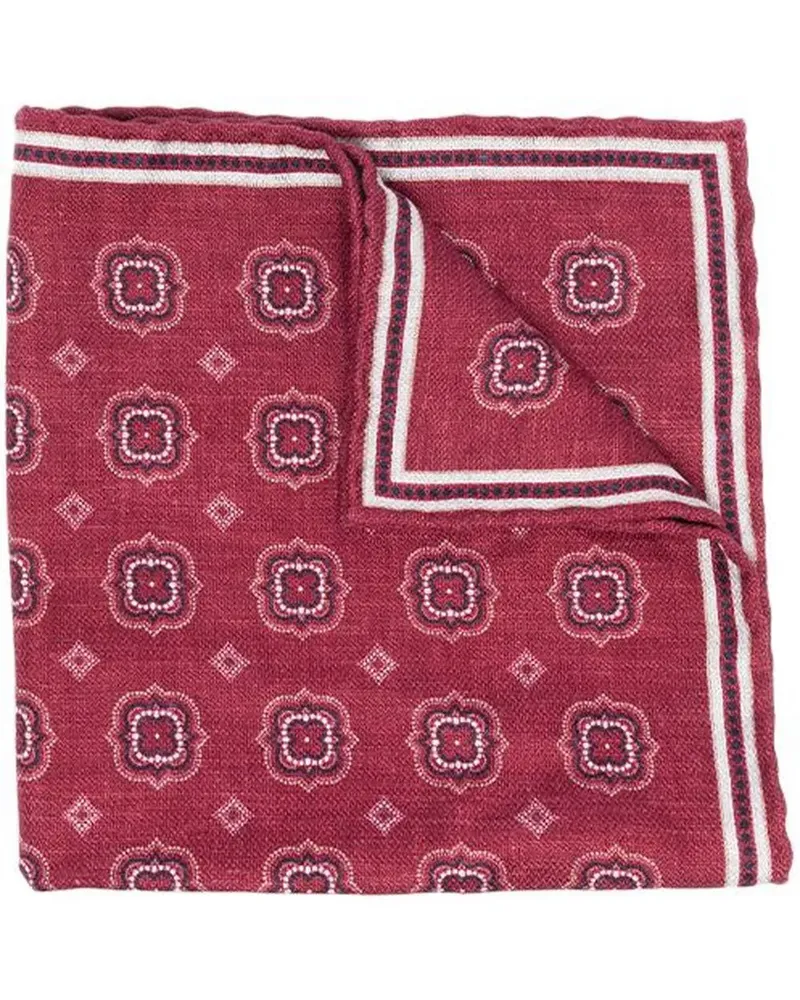 Brunello Cucinelli Einstecktuch mit geometrischem Print - Rot Rot