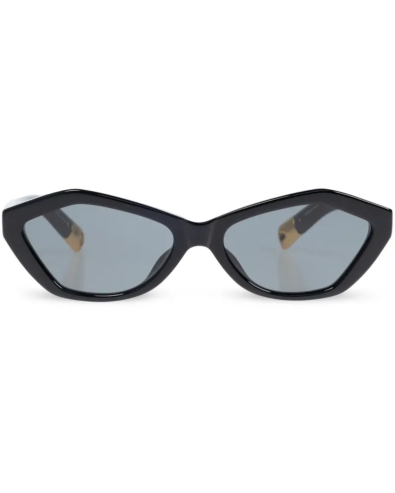 Jacquemus Bambino Sonnenbrille mit geometrischem Gestell - Schwarz Schwarz