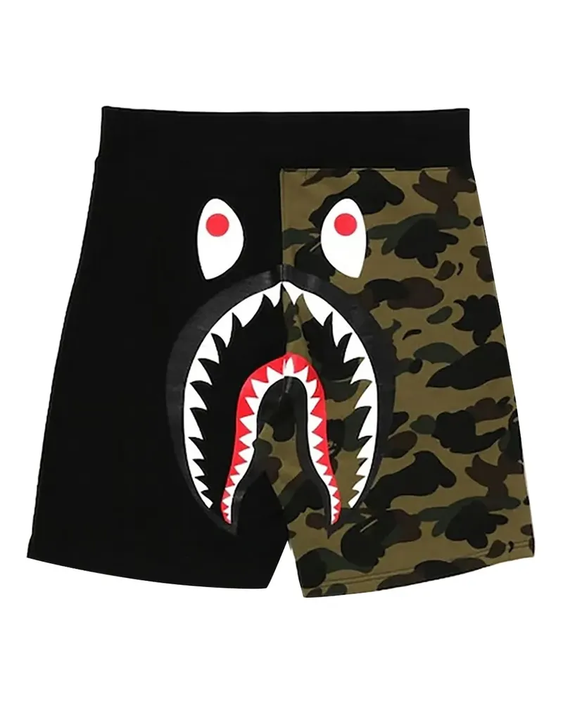 BAPE shark camouflage sweat shorts - Schwarz Schwarz