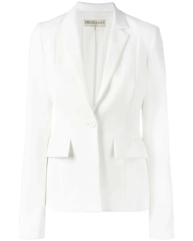 Emilio Pucci Blazer mit einem Knopf - Weiß Weiß