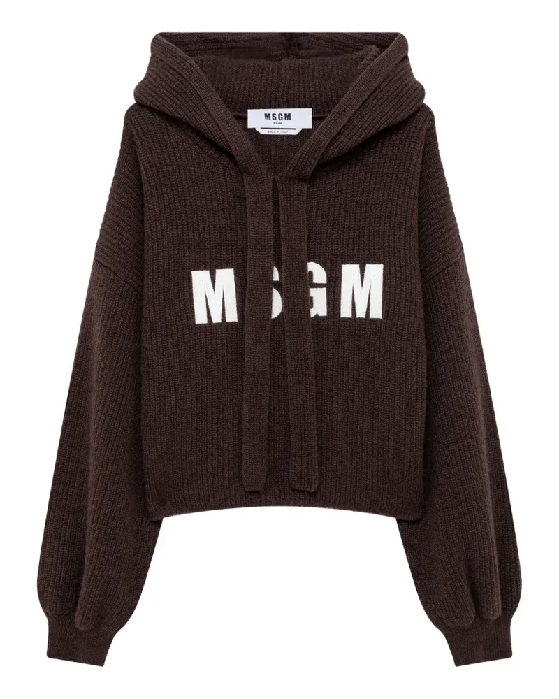 MSGM Hoodie mit Logo-Print - Braun Braun