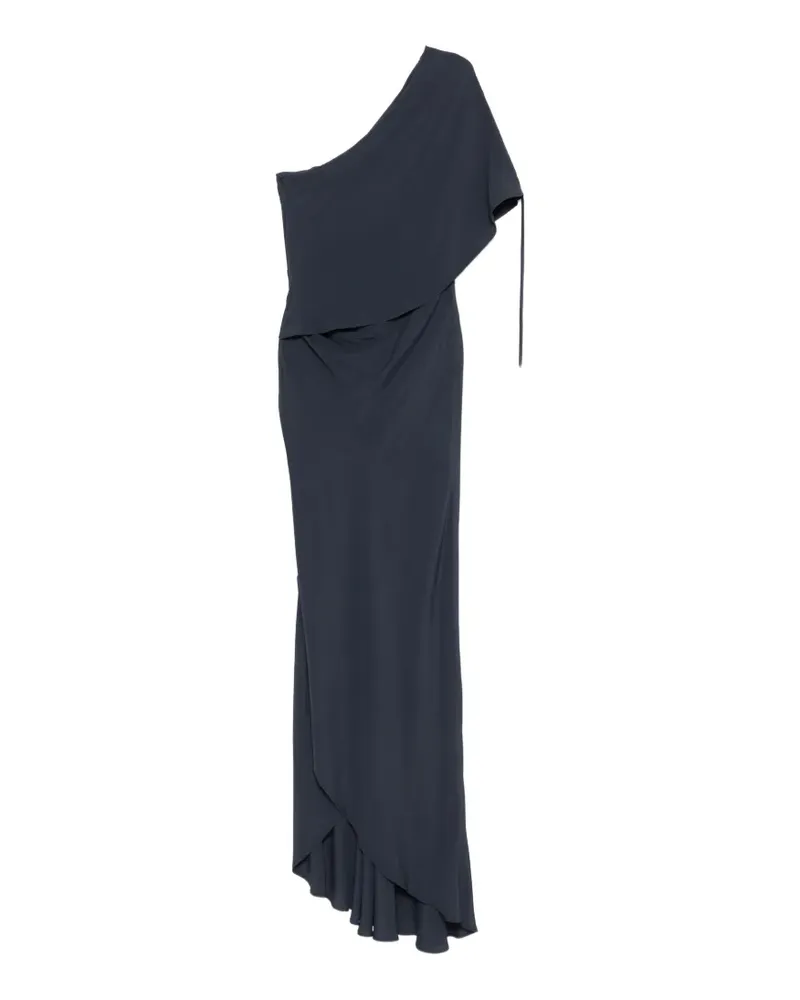 Semicouture one-shoulder draped maxi dress - Blau Blau