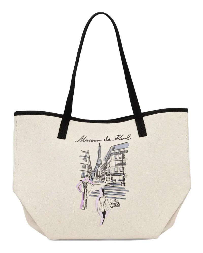 Karl Lagerfeld K/Sketch printed tote bag - Nude Nude