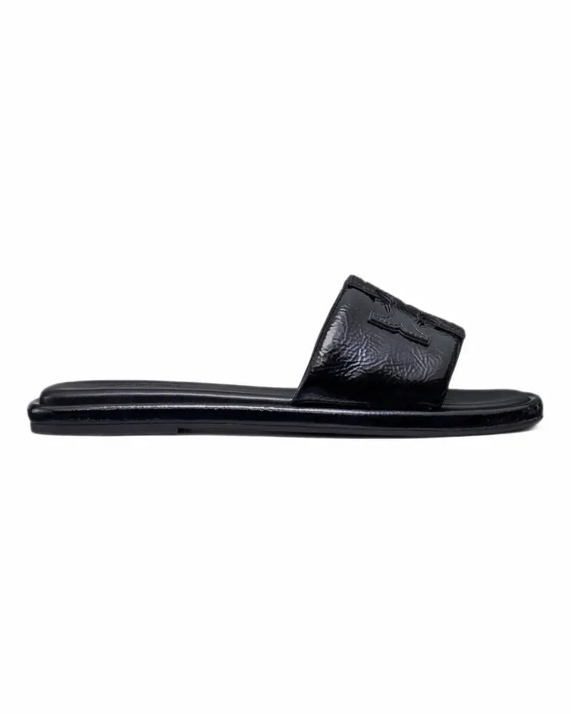 Tory Burch Double Bow Sandalen aus Lackleder - Schwarz Schwarz