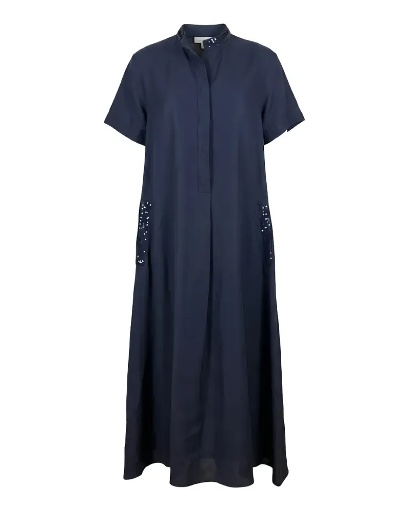 Antonelli Firenze sequin-embellished band-collar dress - Blau Blau