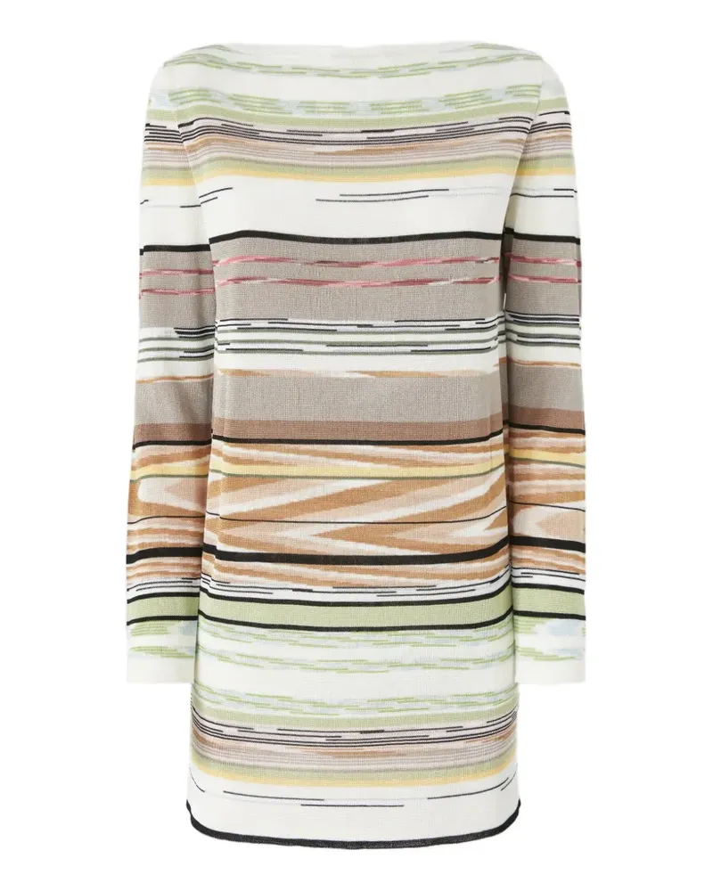 Missoni striped-pattern long-sleeved mini dress - Weiß Weiß
