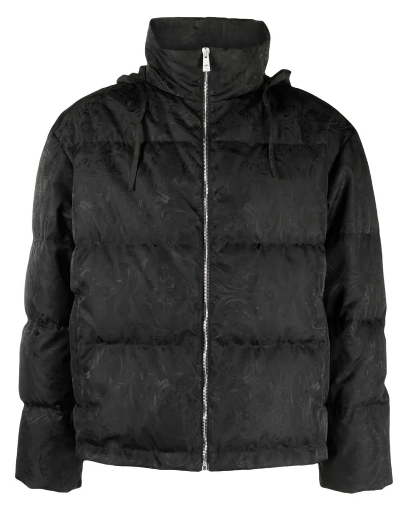 Versace Barocco Silhouette Daunenjacke - Schwarz Schwarz