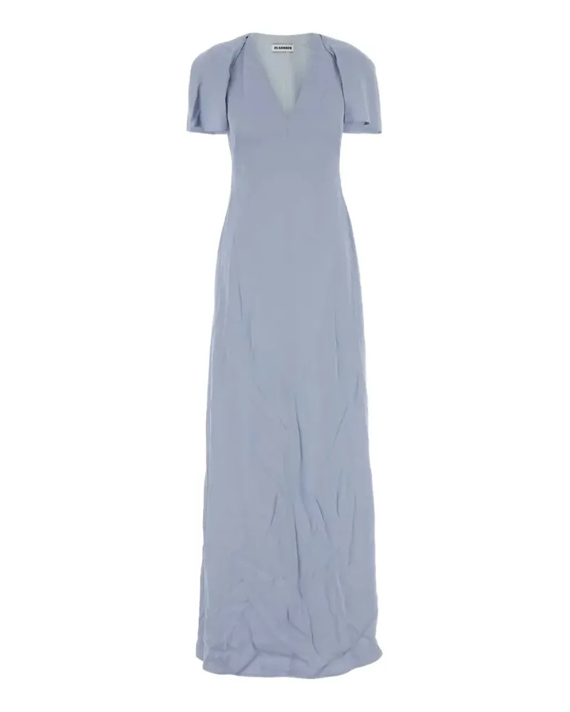 Jil Sander ruffled V-neck maxi dress - Blau Blau