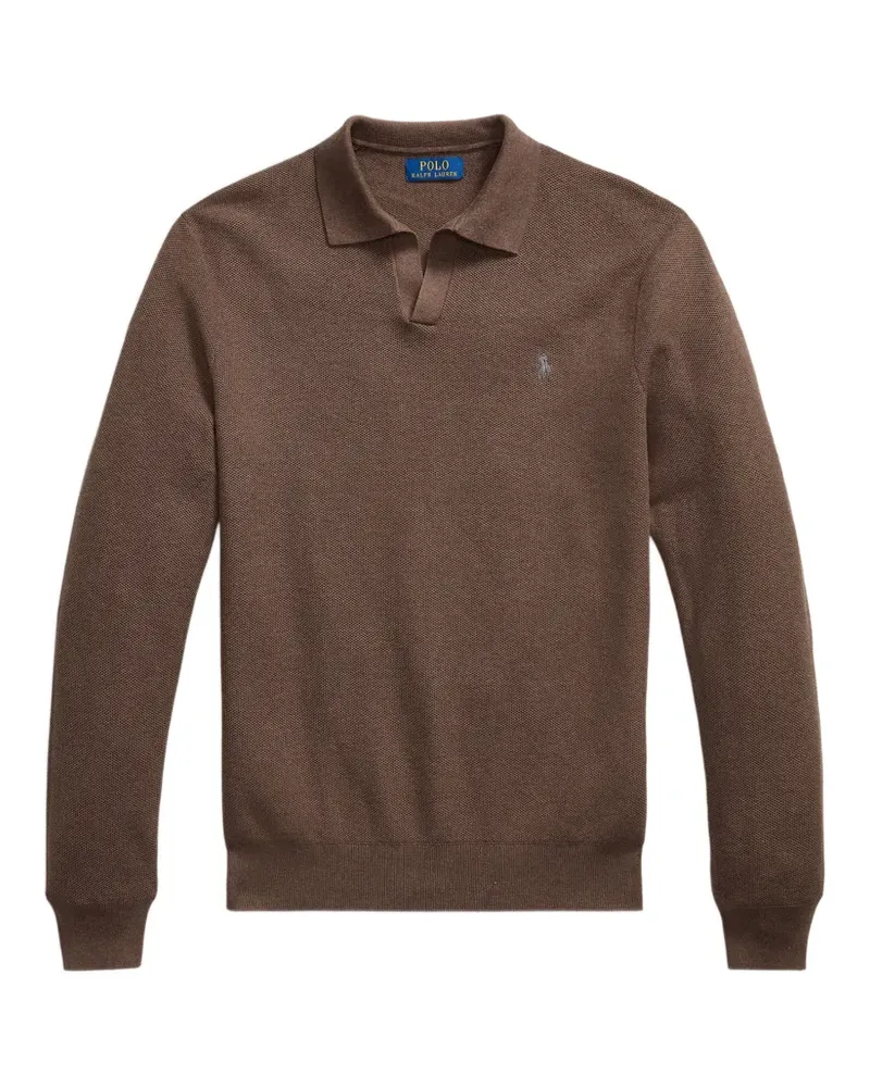 Ralph Lauren logo-embroidered polo-collar sweater - Braun Braun