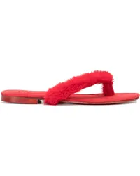 MADISON.MAISON Ivanka Flip-Flops mit Faux Fur Rot