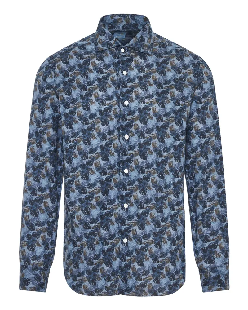 BARBA Hemd mit Print - Blau Blau