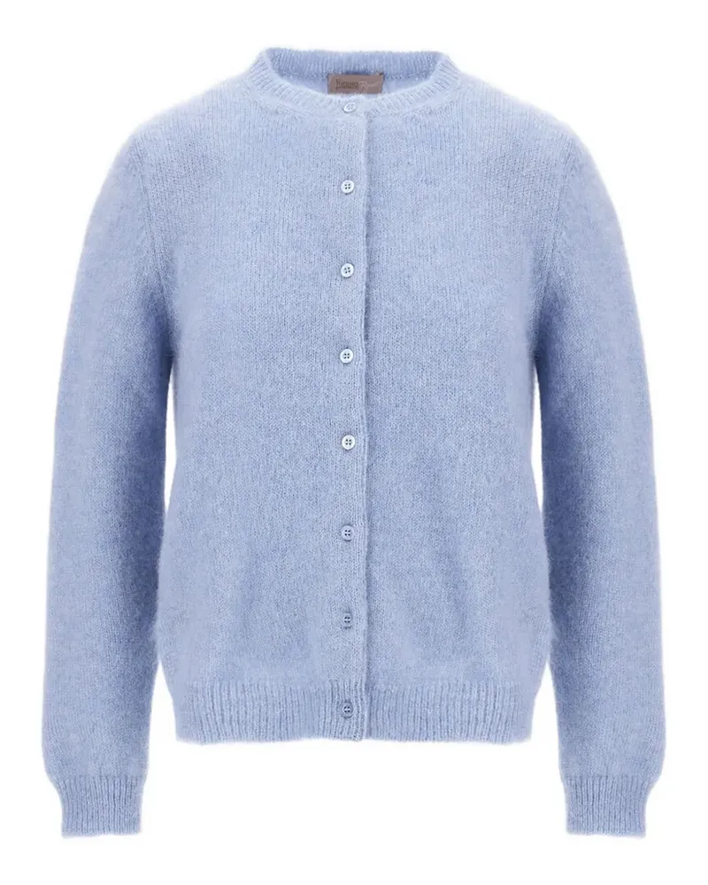 Herno Rundhals-Cardigan mit Ziernähten - Blau Blau