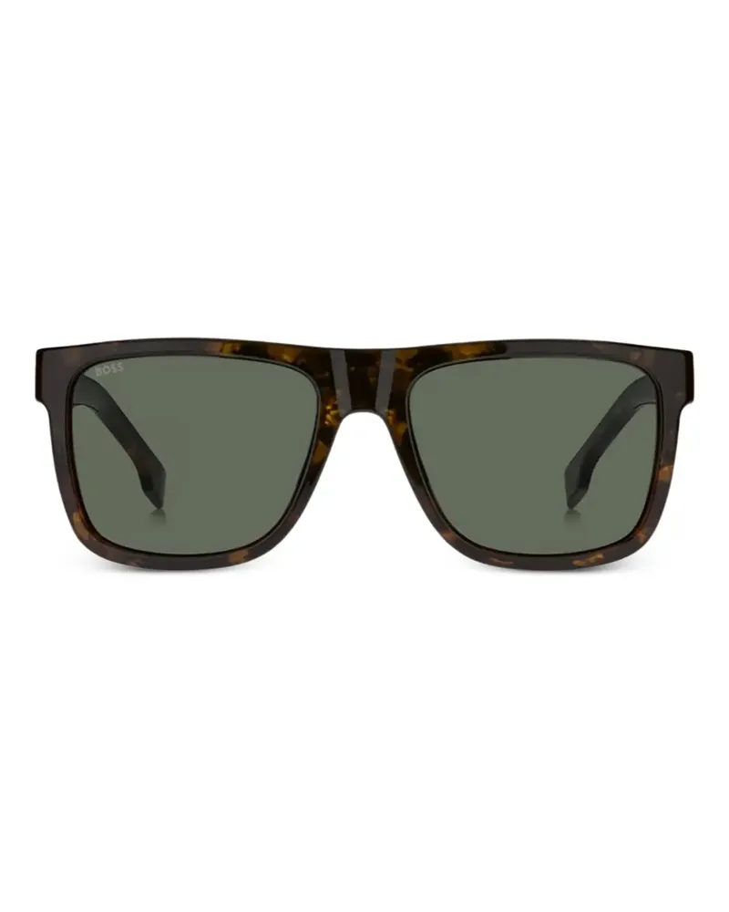 HUGO BOSS havana square-frame sunglasses - Braun Braun