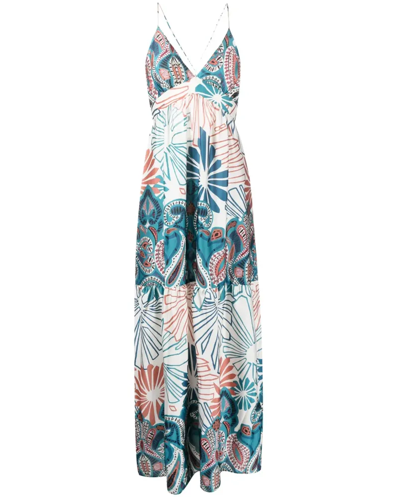 ba&sh Kleid mit Blumenmuster - Blau Blau