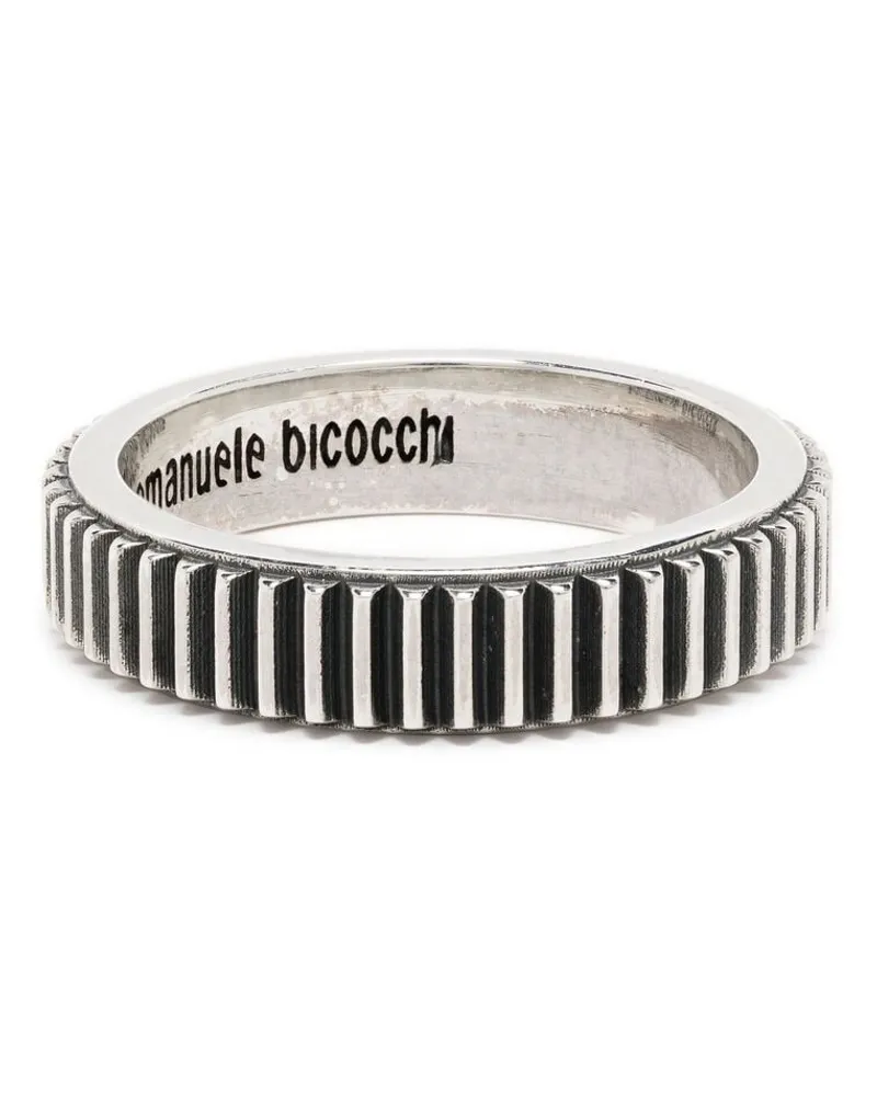 Emanuele Bicocchi Gestreifter Bandring - Silber Silber