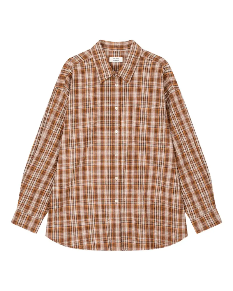 STUDIO TOMBOY Kariertes Hemd mit Tasche - Orange Orange