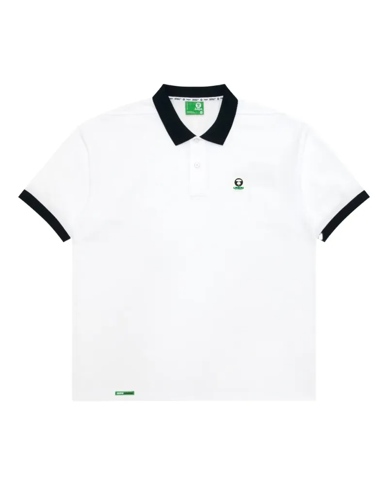 BAPE contrast trim polo shirt - Weiß Weiß