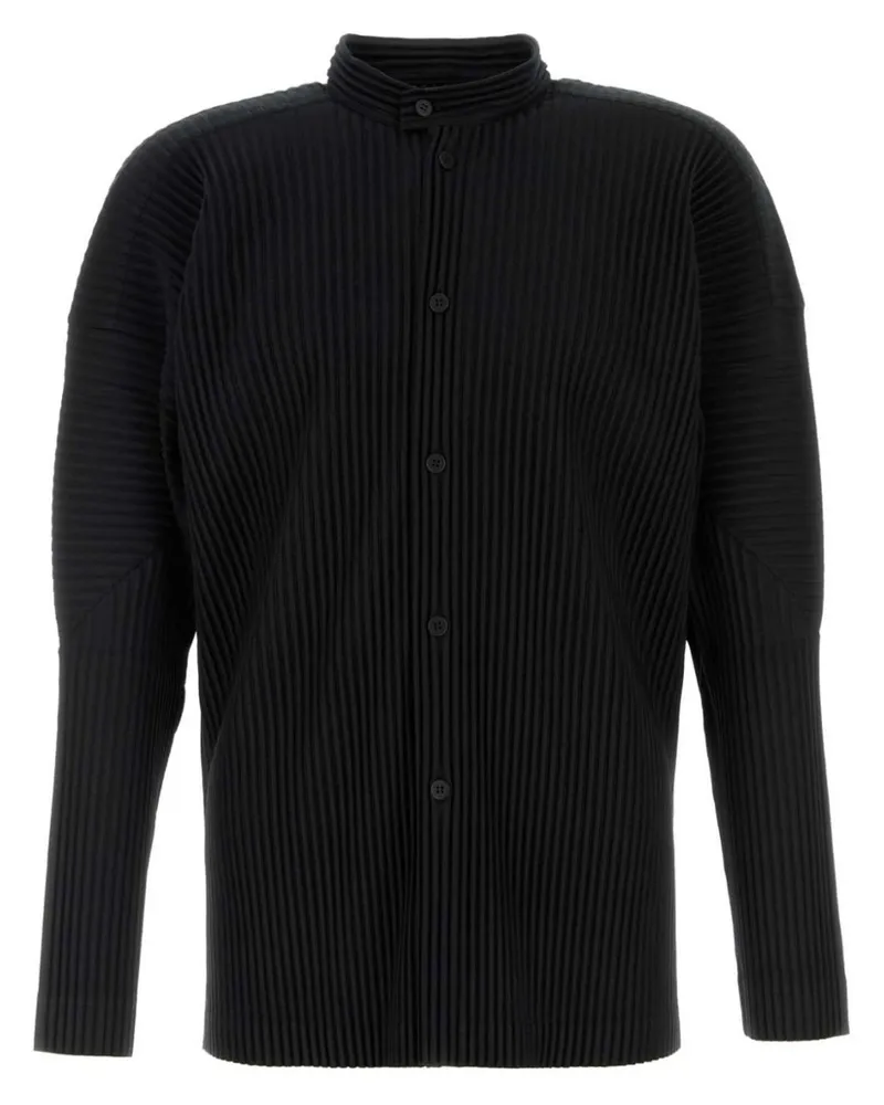 Issey Miyake Hemd mit Falten - Schwarz Schwarz