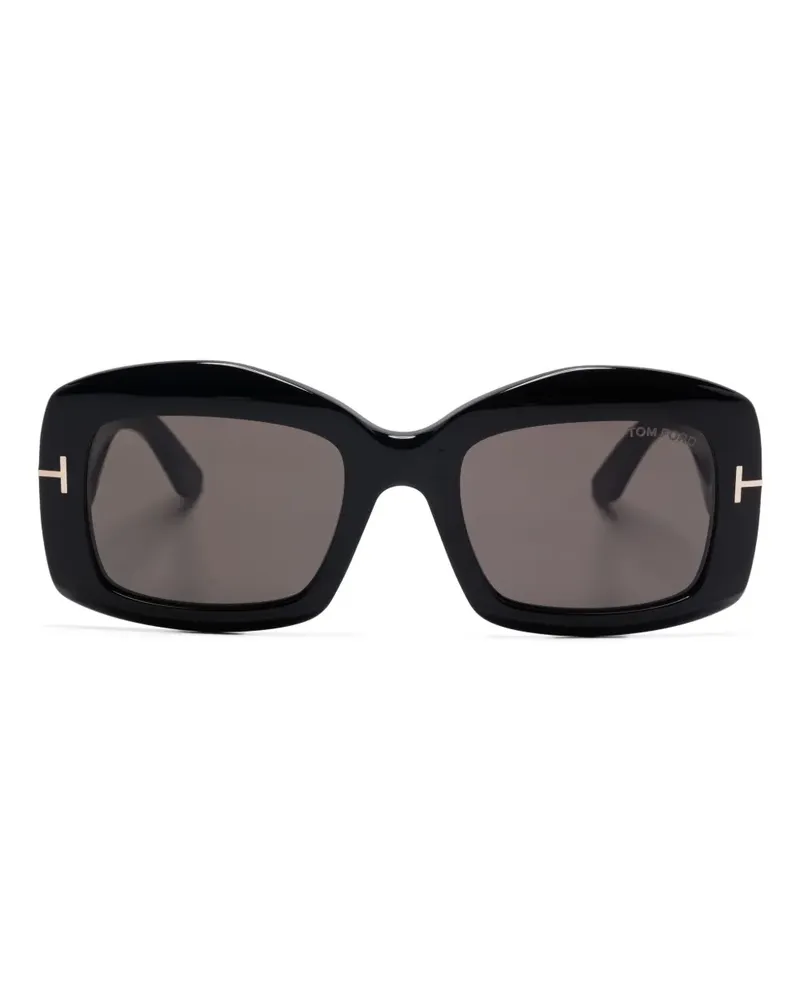 Tom Ford Sonnenbrille mit eckigem Gestell - Schwarz Schwarz